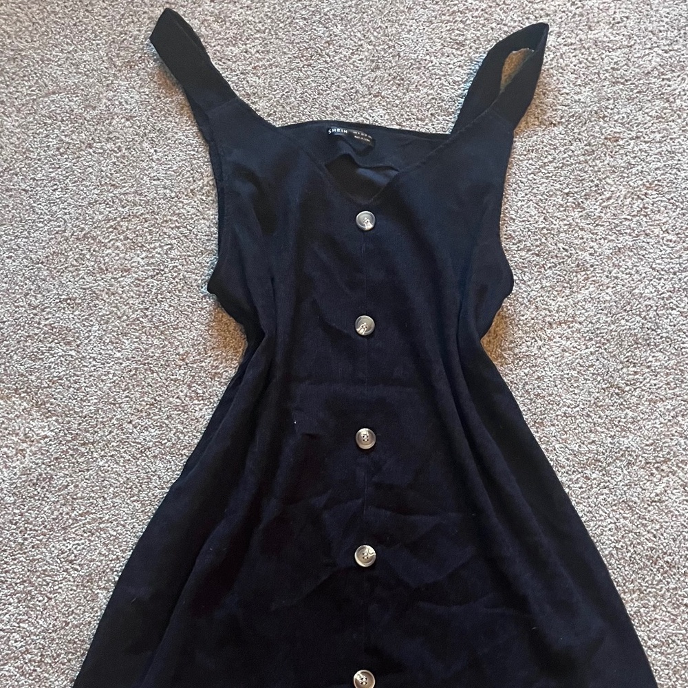 Black mini corduroy dress